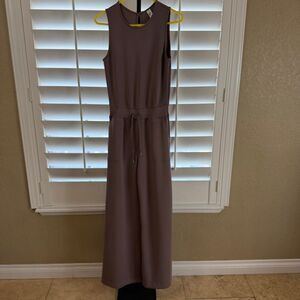 Spanx AirEssentials Sleeveless Smoke Color Jumpsuit Sz Small Wide Leg Romper Lux